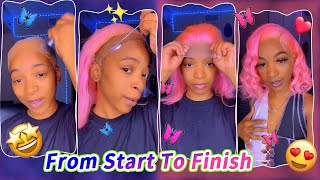 This Pink Lace Bob Wig For Your New Look? Lace Bob Wig Install Ft. #Elfinhair Review
