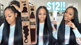 How To: Natural Quick Weave With Middle Part Leave Out