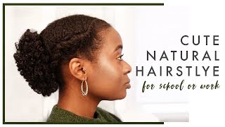 Simple Hairstyle For Short 4C Natural Hair | Perfect For School Or Work