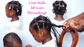 Back To School African Threading Protective Hairstyle | Kids Protective Hairstyle.