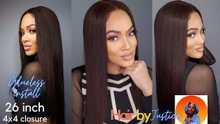  Inches Hunty! | Beginner Friendly Glueless 26 Inch Closure Wig From Hair By Justice |  Hbj Wig