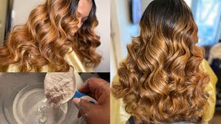How To Get Honey  Blonde Hair Using The Water Color Method | Full Sew In And Style Included
