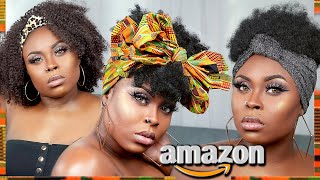 Only $20  | 3 Natural Textured Amazon Headband Wigs | Chatty Review | Super Easy And Cute