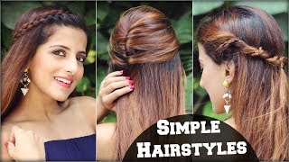 1 Min Cute Everyday Effortless Hairstyles For School, College, Work/ Simple & Quick Hair Tutorial