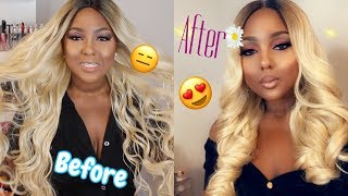 How To Slay A Cheap Blonde Synthetic Wig | Outre Serena 32 Inches!!