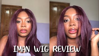 Synthetic Hair For The Win!! Outre Wig Iman Hair Review + Trying A Frontal Wig For The First Time.