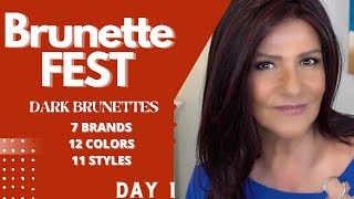 Brunette Wig Fest | Dark Brunettes | 7 Brands 12 Colors 11 Styles | Day 1