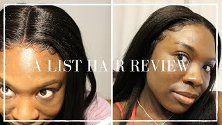A List Hair Lace Front Wigs Review 2020 // Kinky Straight 18Inch Yaki Wig 1B
