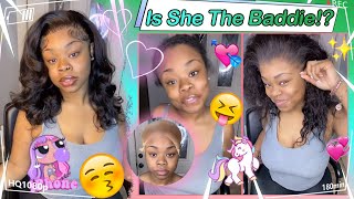 Free Part Lace Front Bob Wig Review! Detailed Install + Restyle Wave Curls Ft.#Ulahair