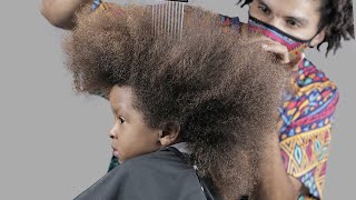 Big Hair Transformation ✂️ Corte Em Cabelo Gigante De Criança