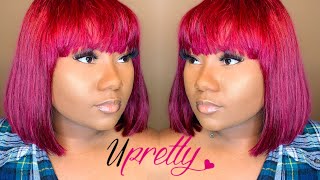 Must Buy 99J Color Loose Deep Wave Wig | Bang Wig | Wig Review | Upretty Hair