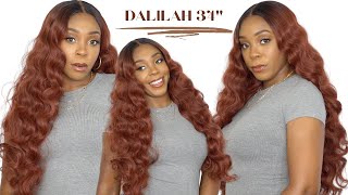 Outre Synthetic Sleeklay Part Hd Lace Front Wig - Dalilah 34 --/Wigtypes.Com