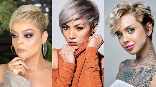 Golden Pixie Haircuts Style Top Trending 21-2022 | Pixie Cut For Round Face | Fine Hair With Bangs
