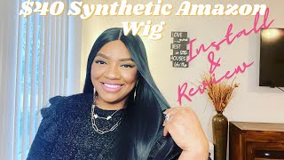 $40 N Nayasa Black Middle Part Synthetic Wig | #Amazonwig Review