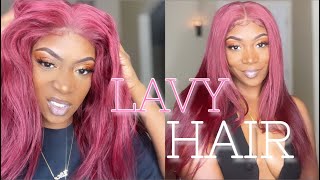 Lavy Hair Wig Review & Style (Beginners Friendly) Burgundy Silky Straight 2021 | Kay Reed
