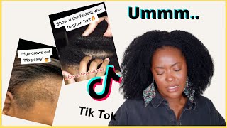 Reacting To Natural Hair Growth Tips On Tik Tok | Kinksmas Day 10