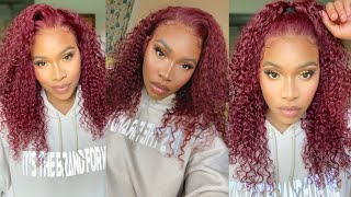 Is She Fall Approved⁉️- Burgundy Deep Wave Lace Wig | Ft. Hotbeautyhair
