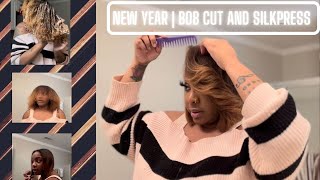 I Wanted A New Cut For 2022 ✂️ | Blunt Bob Hair Cut And Silkpress | Serialentreprenher