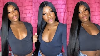Best 30 Inch Sleek Straight Wig !  Freetress Equal Freedom Part Lace Front Wig 204| $30 Affordable
