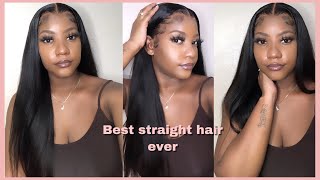 The Best Straight Hair I’Ve Ever Got !  Gluless Frontal Install Ft | Ayiyi Hair