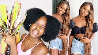 *Detailed* Extra Long Knotless Braids Color #30 | First Time Installing Knotless Braids