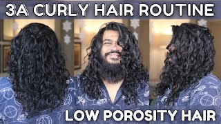 Curly Hair Routine | 3A Low Porosity Hair Routine | Indian Curly Hair 2022