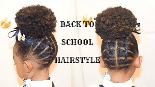 Kids Natural Back To School Hairstyles: The Plaited Up Do(Fast Hairstyle For Little Black Girls)
