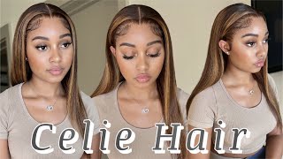 Best Pre-Highlighted Wig | Brown/Blonde Highlights | Easy Install | Ft Celie Hair | Theraesymone