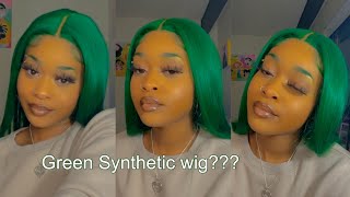 I Found A Green Synthetic Wig! Ft. Sensationnel Shear Muse "Lachan" (Neon Forest) | Nadia