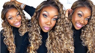 Wow! A Curly Synthetic Wig I Like | Outre Perfect Hairline Promise Wig | Ebin Synthetic Spray?