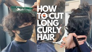 ✏️How To Cut 2022 New Curly Long Hair Trend! [4K Pov]