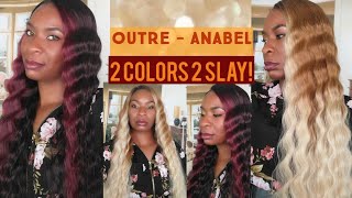  2 Colors 2 Slay! #Outre | Outre Synthetic Swiss Hd Lace Front Wig - Anabel | Crimp Lace Front Wig
