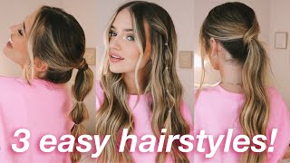 3 Easy, Quick Hairstyles For School!! 2021