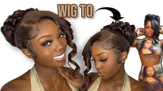 How To Reinstall Old Chocolate Brown Wig Into High Ponytail  | Alipearl Hair