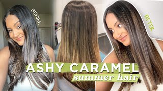 Ashy Caramel Hair Color On Indian Skin Tone | Summer 2021 Hair Trends