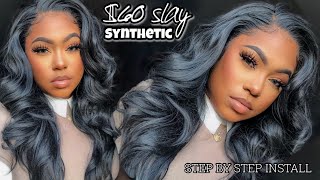 Detailed Step By Step | How To Get Your 13X6 Lace Front Synthetic Wig To Look | Ft. Samsbeauty