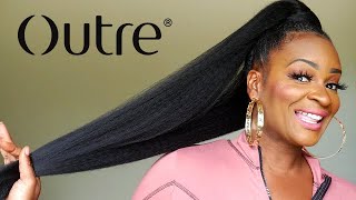 Outre Pretty Quick Jumbo Kinky Straight Ponytail! 30Inch 1B Review/ Demo