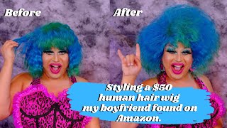 Styling A $50 Human Hair Wig My Boyfriend Found On Amazon.