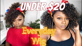 Under $20 Everyday Curly Wig | Outre Converti-Cap + Bang Fearless Diva Wig Ft Samsbeauty