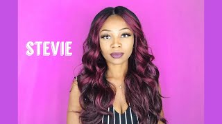 #40 - Affordable Under $30 Outre Stevie Lace Front Wig Drff425/99J & Morphe Lipstick