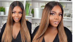 The Best & Affordable Straight Highlight Lace Front Wig Instal & Style | Ft. Chinalacewig