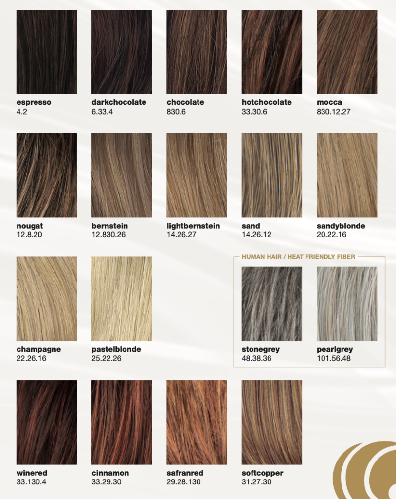 Ellen Wille Human Hair Wig Colour Chart