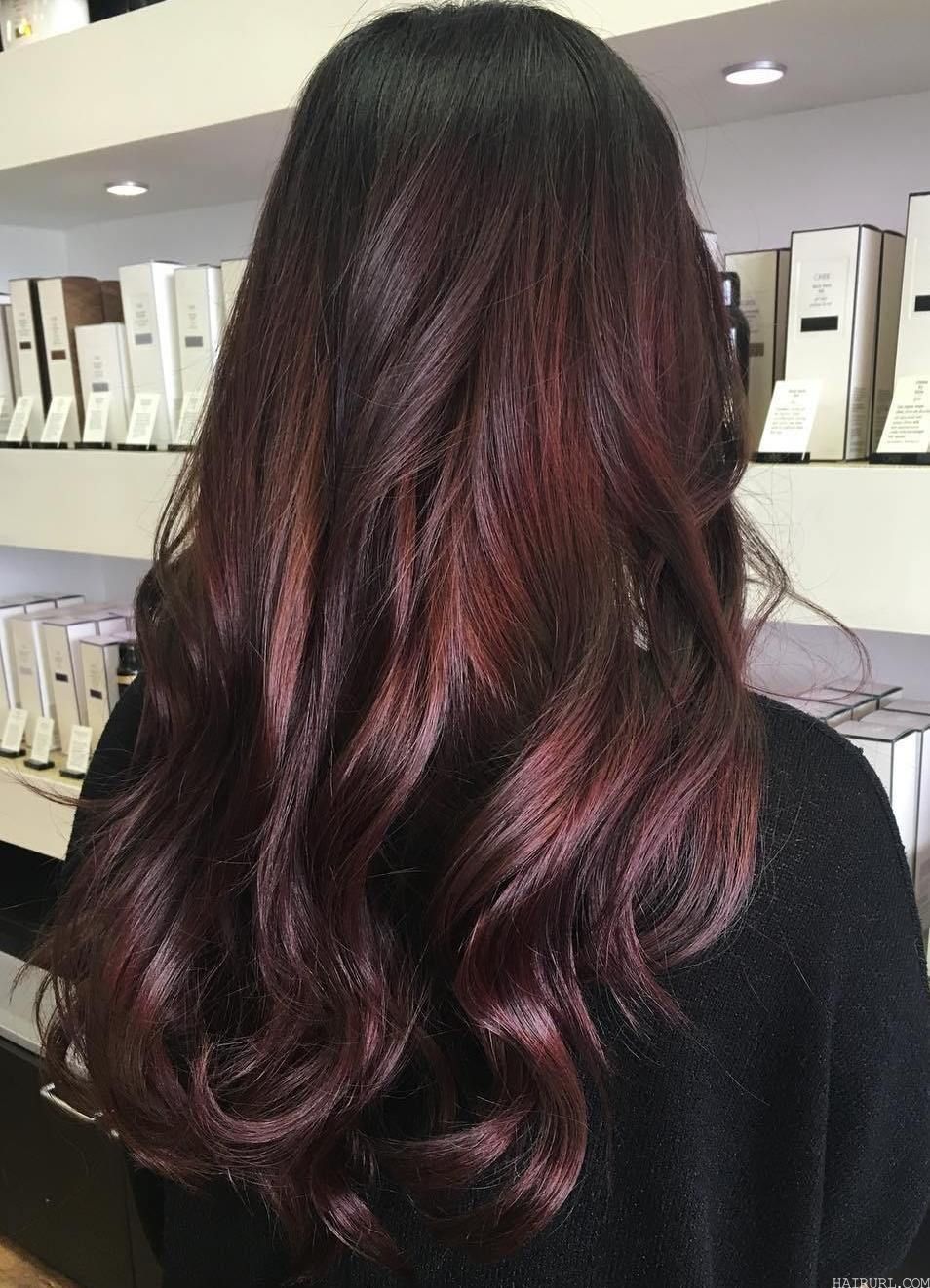 Burgundy hair colour