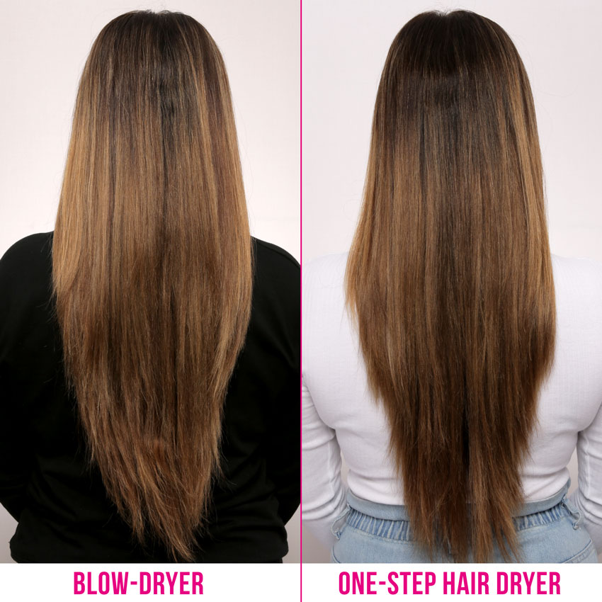 before and after Revlon One-Step Hair Dryer & Volumizer