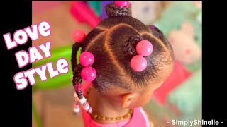Valentine Day Hairstyle| Simple And Easy Toddler Natural Curly Hairstyle .