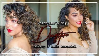 Drugstore Only Valentine’S Day Smokey Red Makeup + Curly Hair Tutorial