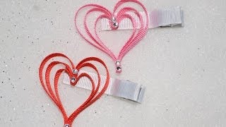 3 Layer Heart Ribbon Sculpture Valentine'S Day Holiday Hair Clip Bow Diy Free Tutorial By Lacey