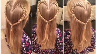 Cute Valentines Braided Heart Hairstyle By Two Little Girls Hairstyles