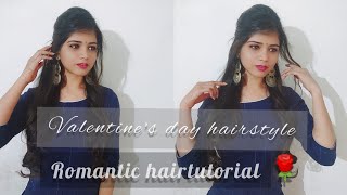 Romantic Hairstyle | Valentine'S Day| Romantic Look | Beautiful Hairstyle #Curly #Hairtutorial