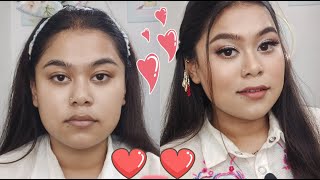 Soft Glam Valentine'S Day Easy Makeup & Hairstyle , Step By Step For Beginners 2021.